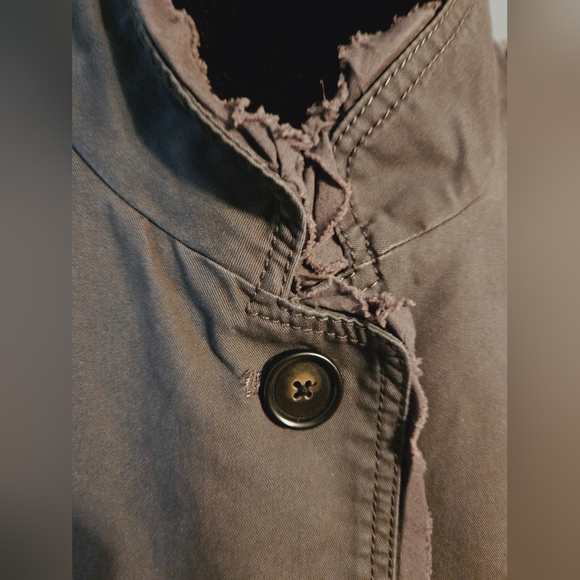 Loft 4 gray peplum ruffle distressed jacket. - Picture 8 of 11